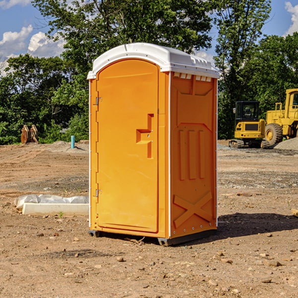 how often are the porta potties cleaned and serviced during a rental period in Dameron